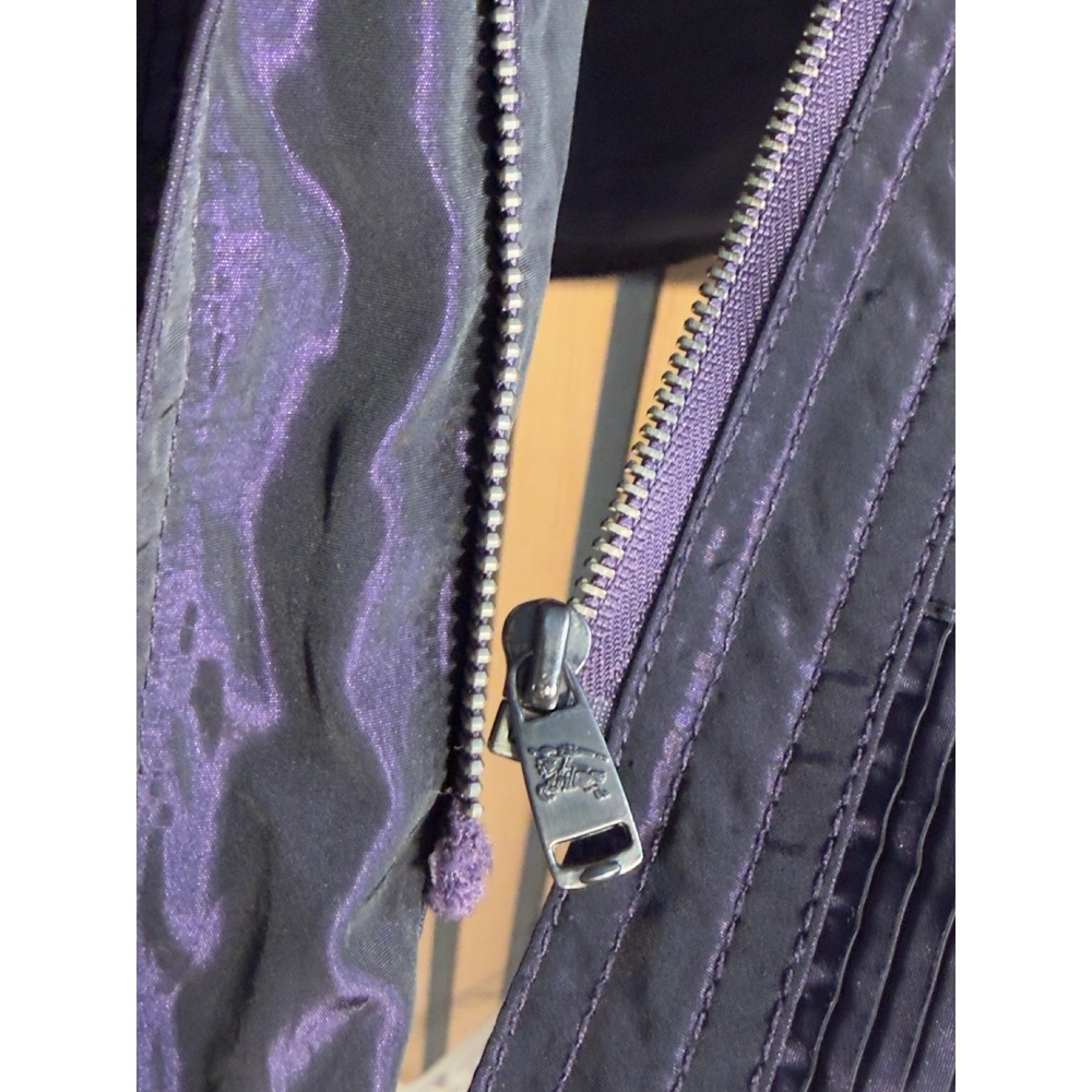 Burberry London Metallic Purple Nylon Trench Coat Jacket Made in Italy Size 6 - Picture 12 of 16